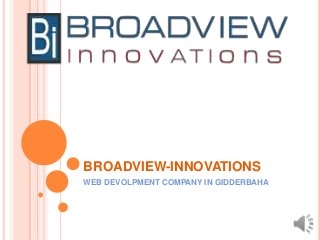BROADVIEW-INNOVATIONS 
WEB DEVOLPMENT COMPANY IN GIDDERBAHA 
 