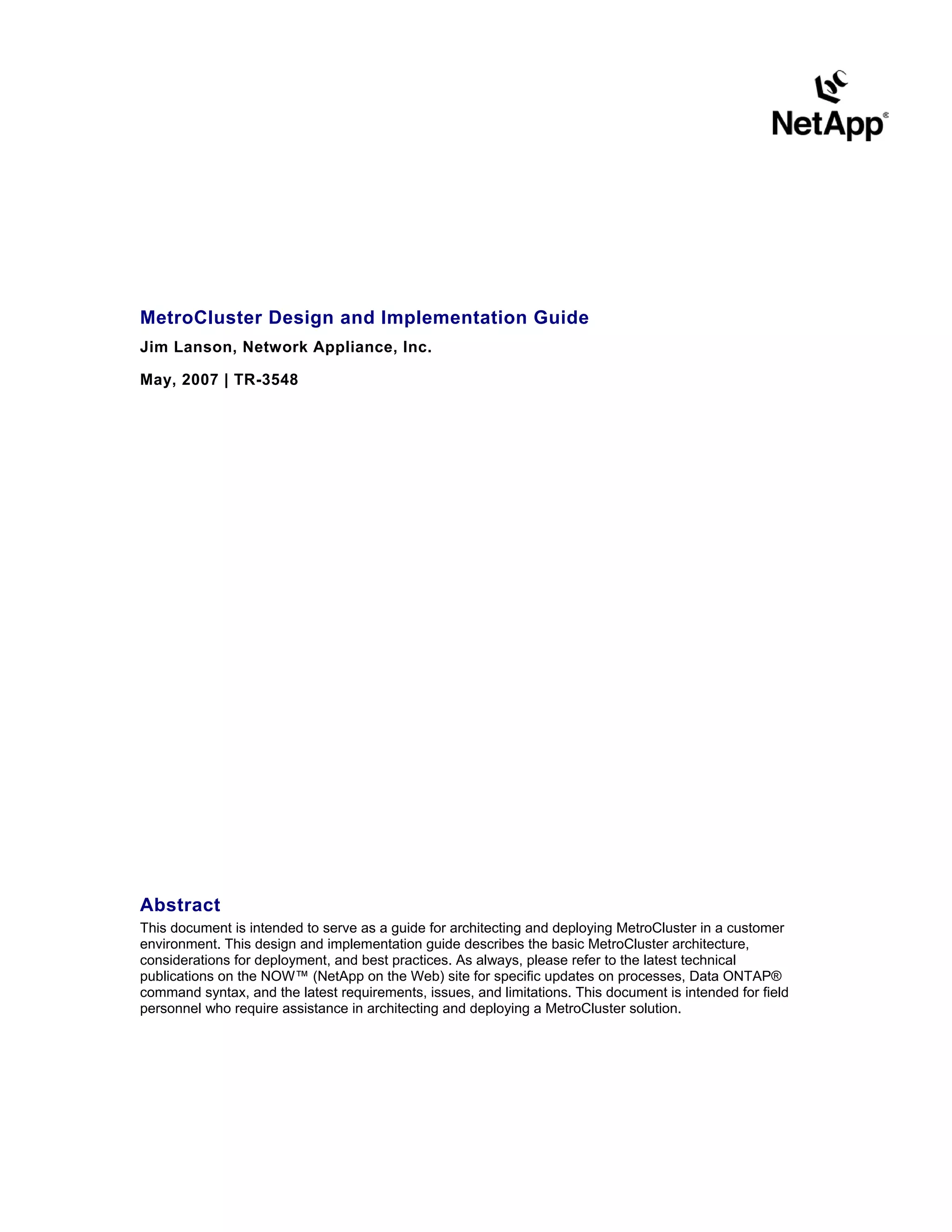 Brocade200 E Metro Cluster Design