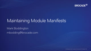 Maintaining Module Manifests