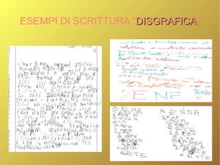 ESEMPI DI SCRITTURA “DISGRAFICADISGRAFICA”
 