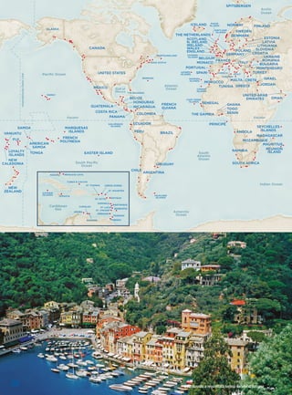 Descobrindo a requintada beleza do litoral italiano
MEXICO
BRAZIL
ARGENTINA
URUGUAY
CHILE
PERU
ECUADOR
PANAMA
COLOMBIA
COSTA RICA
GUATEMALA
HONDURAS
BELIZE
NICARAGUA
FRENCH
GUIANA
CANARY
ISLANDS
AZORES
ISLANDS
MADEIRA
ISLANDS
CAPE VERDE
ISLANDS
CHANNEL
ISLANDS
SHETLAND
ISLANDS
FAROE
ISLANDS
BERMUDA
NEWFOUNDLAND
NOVA SCOTIA
THE BAHAMAS
CORSICA
SARDINIA
SICILY
ICELAND
CANADA
UNITED STATES
ALASKA
HAWAII
FALKLAND
ISLANDS
GALAPAGOS
ISLANDS
FRENCH
POLYNESIA
EASTER ISLAND
MARQUESAS
ISLANDS
AMERICAN
SAMOA
SAMOA
FIJI
NEW
CALEDONIA
VANUATU
TONGALOYALTY
ISLANDS
NEW
ZEALAND
UNITED ARAB
EMIRATES OMAN
UKRAINE
BULGARIA
SPITSBERGEN
ISRAELMALTA
TURKEY
JORDAN
TUNISIA
SENEGAL
THE GAMBIA
PRINCIPÉ
NAMIBIA
ANGOLA
SOUTH AFRICA
MOZAMBIQUE
MAURITIUS
MADAGASCAR
SEYCHELLES
ISLANDS
GREECE
ITALY
SPAIN
PORTUGAL
FRANCE
BELGIUM
GERMANY
DENMARKTHE NETHERLANDS
MOROCCO
MONTENEGRO
CRETE
CROATIA
SLOVENIAPOLAND
MONACO
LITHUANIA
LATVIA
ESTONIA
FINLAND
SWEDEN
NORWAY
ROMANIA
SCOTLAND
N. IRELAND
IRELAND
WALES
ENGLAND
GHANA
TOGO
BENIN
REUNION
ISLAND
´
South Paciﬁc
Ocean
Atlantic
Ocean
South
Atlantic
Ocean
Gulf of
Mexico
Antarctic
Ocean
Paciﬁc Ocean
Arctic
Ocean
Equator Equator
InternationalDateLine
Indian Ocean
CAYMAN
ISLANDS
JAMAICA
PRINCESS CAYSNASSAU
TURKS & CAICOS
ST. THOMAS VIRGIN GORDA
ST. MAARTEN
ANTIGUA
MARTINIQUE
ST. KITTS
DOMINICA
ST. LUCIA
ST. VINCENT
BARBADOS
GRENADA
TRINIDAD
TOBAGO
ARUBA
BONAIRE
CURAÇAOCaribbean
Sea
 