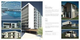 01.1
Mission et Vision
Mission and Vision
Trouver des solutions d´ excellence, responsables et qui
respectent les principes de durabilité, à travers du travailler en réseau, centré dans les compétences spécifiques de
chaque entreprise du groupe.
Find solutions for excellence that are responsible and
respect sustainability principles, through our companies
networking with focus on each company specific skills.

01.2
Valeurs
Values
Union, force et métrise sont les mots d´ordre pour le
développement de nouveaux produits, résultat de l’expérience synergique du groupe.
Union, strength and resilience are the reasons for new
products development, being result of our consortium
synergistic experience.

Bâtiments Durables Collectifs/Individuels
Sustainable Dwellings and Buildings

Piscine/Pool

Maison/Home | Njord

Bâtiment/Building | Hagni e Modi

Maison/Home | Skade

Bâtiment/Building | Luxemburgo

Maison/Home | Freyja

 