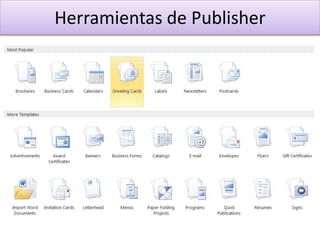 Herramientas de Publisher
 