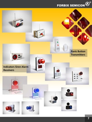 7
Indicators Siren Alarm
Receivers
Panic Button
Transmitters
 