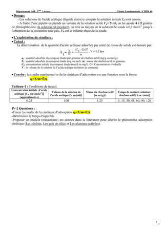 / CHIM 40
Fondamentale
himie
C
Licence
eme
3
SM /
épartement
D
3
Dosage:
- Les solutions de l'acide acétique (liquide cla...
