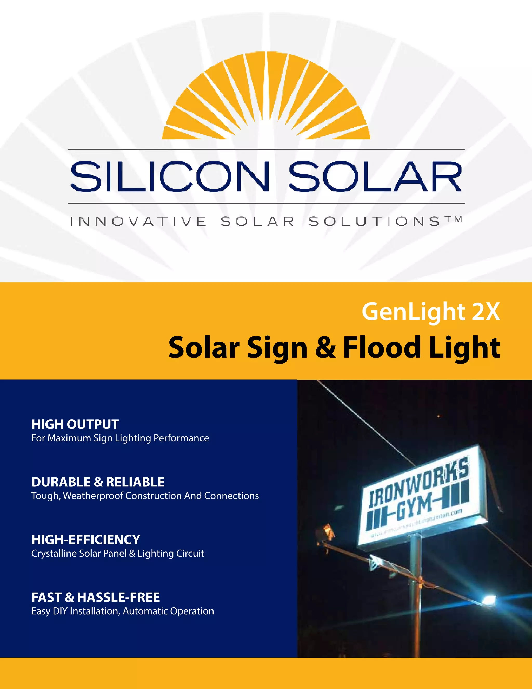 Silicon Solar Brochure - GenLight 2X Commercial Solar Sign & Flood ...