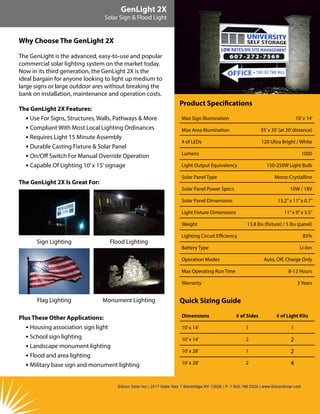 Silicon Solar Brochure - GenLight 2X Commercial Solar Sign & Flood ...