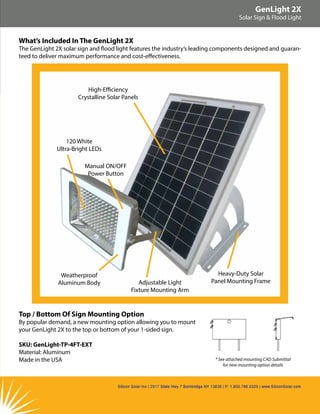 Silicon Solar Brochure - GenLight 2X Commercial Solar Sign & Flood ...