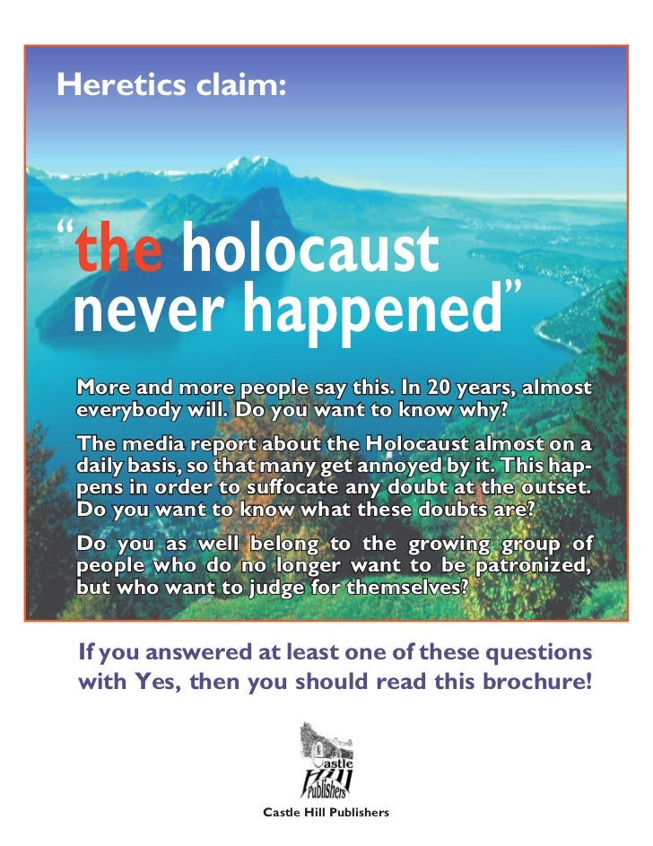 proving the holocaust happened Holocaust survivor lies: absurd claims regarding the alleged national socialist genocide (false) witnesses to the gas chambers of auschwitz, robert faurisson holocaust survivor lies on oprah, writes book, exposed on. proving the holocaust happened Holocaust survivor lies: absurd claims regarding the alleged national socialist genocide (false) witnesses to the gas chambers of auschwitz, robert faurisson holocaust survivor lies on oprah, writes book, exposed on.