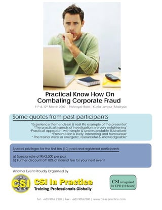 TOMMY SEAH COMBATING CORPORATE FRAUD IN MALAYSIA