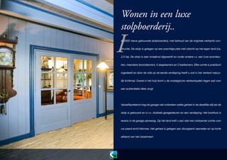 Wonen in een luxe
stolpboerderij..

I

In 2002 nieuw gebouwde stolpboerderij, met behoud van de originele vierkants constructie. De stolp is gelegen op een prachtige plek met uitzicht op het eigen land (ca.
2,3 ha). De stolp is zeer smaakvol afgewerkt en onder andere v.v. een luxe woonkeuken, meerdere (woon)kamers, 5 slaapkamers en 2 badkamers. Elke ruimte is praktisch
ingedeeld en door de vide op de eerste verdieping heeft u ook in het vierkant natuurlijk lichtinval. Overal in het huis komt u de nostalgische vierkantspalen tegen wat voor
een authentieke sfeer zorgt.

Vanzelfsprekend mag de garage niet ontbreken welke geheel in de dezelfde stijl als de
stolp is gebouwd en is v.v. dubbele garagedeuren en een verdieping. Het boothuis is
tevens in de garage aanwezig. Op het land treft u een stal met voldoende ruimte voor
uw paard en/of kleinvee. Het geheel is gelegen aan doorgaand vaarwater en op korte
afstand van het IJsselmeer!

 