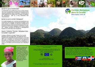 Brochure triptique projet corridor biologique dans la caraibe (cbc)