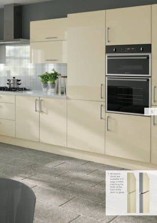 •	All Visions
doors are
available in 2
edge profiles,
matching the
finish of the
front of the
door, or glass.
5
 