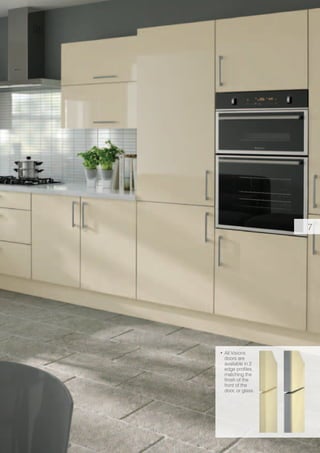 •	All Visions
doors are
available in 2
edge profiles,
matching the
finish of the
front of the
door, or glass.
7
 