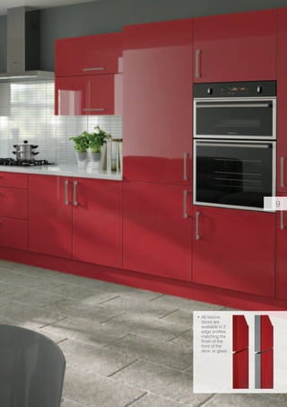 •	All Visions
doors are
available in 2
edge profiles,
matching the
finish of the
front of the
door, or glass.
9
 