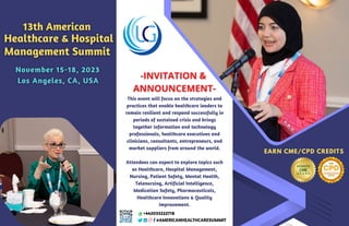 Brochure_13th American Healthcare & Hospital Management Summit, November 15-18, 2023, Los Angeles,CA, USA.pdf