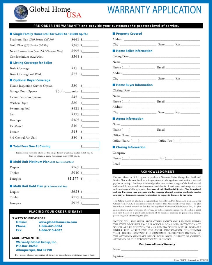 global home usa home warranty 1 year 4 728