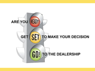 TO THE DEALERSHIP ARE YOU GET  TO MAKE YOUR DECISION 