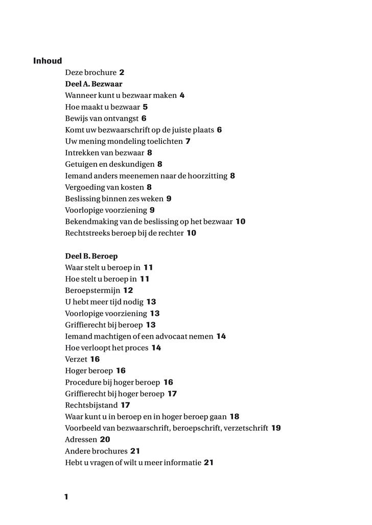 Brochure Bezwaar & Beroep