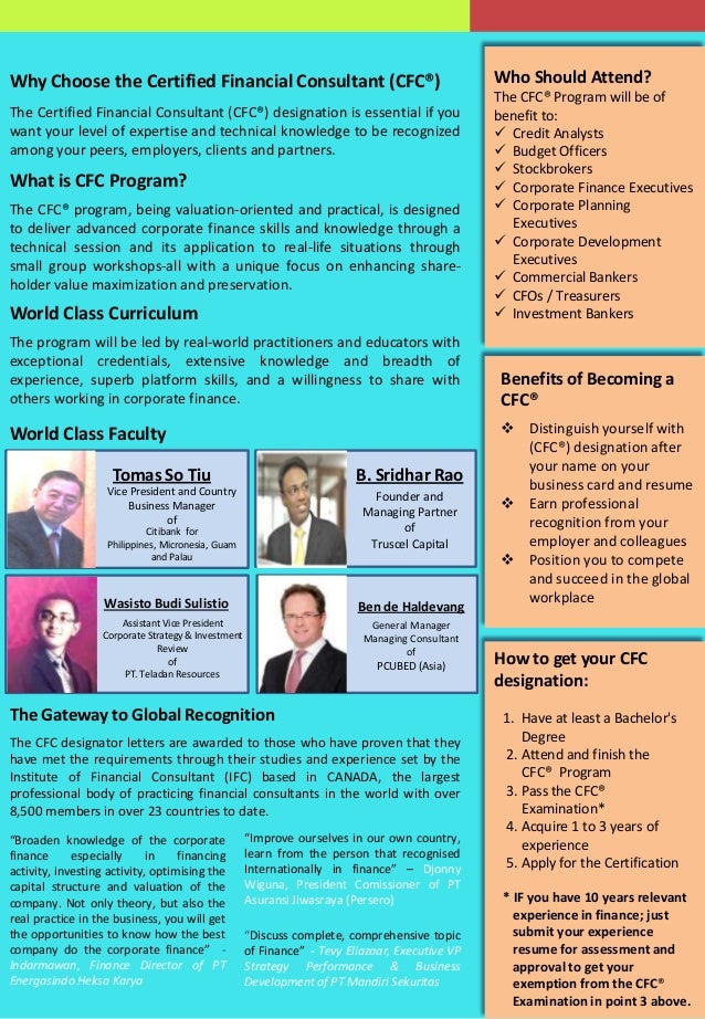 Certified Financial Consultants (CFC) Program