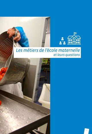 27
Les métiers de l’école maternelle
et leurs questions
 