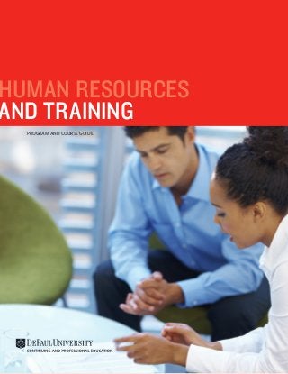 HUMAN RESOURCES
AND TRAINING
PROGRAM AND COURSE GUIDE

 