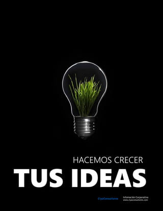 TUS IDEAS
HACEMOS CRECER
Infomación Corporativa
www.clyaconsultores.com
ClyaConsultores
 