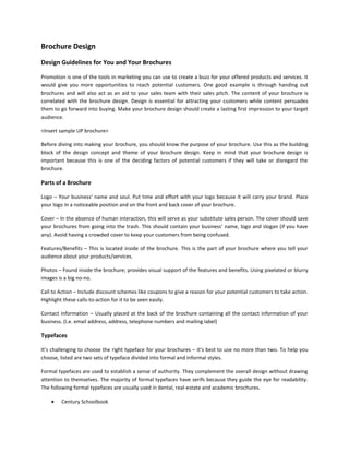 Fundamentals of Brochure Design | DOCX