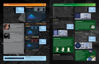 REVERB
• Pre-installed: DM2000VCM, DM1000VCM, 02R96VCM, 01V96VCM
SURROUND POST
• Pre-installed: DM2000VCM, DM1000VCM, 02R96VCM
REV-X (Room)
REV-X (Plate)
REV-X (Hall)
Steve Levine
Recording and mixing engineer, worked for many
artists including Culture Club, The Beach Boys,
Honeyz, and Gary Moore.
“I am very impressed with the new REV-X reverbs.
These reverbs sound so good, a match for any
current hardware reverb unit – the REV-X Room simulation is the best
“room sound” I have heard since the famous Quantec room simulator.”
Satoshi Inoue,
ViViA (TV Asahi Productions)
An engineer at TV Asahi Productions’ Engineering
Section, Satoshi Inoue is an expert in the field of on-
location audio broadcasting, and in fact, was one of
the first to successfully implement 5.1 surround-
sound broadcasting of sports events, concerts, and
the like. He tells us that he currently uses DM1000 and DM2000 consoles
fitted with ADD-ON EFFECTS (with the same specifications as VCM) for
broadcasting of the popular Japanese music program Music Station and
other similar on-location productions.
“I didn’t think twice about installing the DM1000 and DM2000 consoles, as
I knew there was no better digital solution for surround sound in its truest
sense. Their compact design is crucial when on-location, and we have never
found ourselves stuck for space when loading the consoles onto trucks and
setting up off-site. The first time we used these consoles on-location, we
were working with the vocals of a very famous artist. Previously, I had always
used analog compressors on live vocals, but on that occasion, I opted for
Compressor 276. Even a relatively small amount of compression is sufficient
to smooth out a vocal line, and in addition, it sits really well in the mix. I also
use REV-X Plate together with this compression, and it sounds so sweet on
vocals that we now always select that reverb instead of a Lexicon. REV-X
reverbs have great attenuation, and this makes them ideal for a wide range of
situations.”
6 7
These reverb plug-ins employ the
latest “REV-X” algorithms first
introduced in Yamaha’s SPX2000
Digital Multi Effects Processor. The
REV-X programs feature the richest
reverberation and smoothest decay
available, based on years of dedicated research and development.
REV-X Hall, REV-X Room, and REV-X Plate programs are
provided, with new parameters such as room size and decay
envelopes that offer unprecedented definition and finer nuance
control. The REV-X Hall and REV-X Room programs have a very
open sound, while REV-X Plate delivers a brighter tonality that is
ideal for vocals. All models deliver dense, warm reverb that does
not interfere with the natural timbre of the source.
• Application Ideas
As it’s name implies,Room-ER is basically a room simulation that allows
a monaural source to be positioned and moved within a simulated
room.This can be useful,for example,to process a speaker moving
away from the viewer in a movie or video scene.The sonic effects of the
speaker moving away,turning to face the viewer,and moving back
toward the viewer can be reproduced with remarkable precision.In
addition to surround applications,this same effect can also be used to
add a sense of depth to stereo music tracks,or to realistically simulate
the effect of performers moving around the stage.
• Application Ideas
Auto Doppler is the ideal effect for simulating motion in a wide variety of
situations.Basic point A to point B simulation can be used for the motion of cars
crossing a scene,or aircraft taking off or landing at an airport.Point A through
point B to point A’simulation is also available,and could be
used,for example,in scene of a race car rounding a hairpin
bend on a racecourse.Auto Doppler can simulate listener-
to-source distances of up to about 1 kilometer,providing
more than enough range for a wide variety of processing
applications.
• Application Ideas
Any scene that involves rotation is a potential
application for this effect.Place the
viewer on the coffee-cup ride or
carousel at an amusement park,add
realistic sound motion to a
boomerang in flight,UFOs,propellers
...anything that spins or follows an
elliptical path.This effect will
undoubtedly find many uses in 3D
video games,too.
These three plug-ins take full advantage of Yamaha’s remarkable
iSSP (Interactive Spatial Sound Processing) technology to deliver
precisely-controllable spatial processing capabilities that are
particularly suited to cinema or television sound post-production
and mixing facilities. All plug-ins are applicable to a range of
surround formats, providing unprecedented precision in matching
visual motion with sound, and vast creative control for the
creation of fantastic sonic environments. The Surround Post
effects can be controlled directly from the console’s joystick, where
applicable.
Room-ER
Room-ER is capable of simulating the acoustic properties of a
room of about 30 meters in length, with accurate reproduction of
the direct sound and early reflections as affected by distance from
the source, source motion, speed of
motion, and room surface characteristics.
This plug-in ideal for placing a mono
source in a precisely controllable surround
environment.
Auto Doppler
Perhaps the most common example of the Doppler effect is the
change in pitch of an ambulance siren as it moves toward and then
away from the listener. Auto Doppler effectively simulates this effect
in a wide variety of scenarios. In addition to objects moving linearly
past the listener, Auto Doppler can recreate
the effect of objects moving toward and
then away from the listener, for example,
with precise speed and distance control.
Timecode automation is also possible.
Field Rotation
The Field Rotation plug-in can be used to rotate or distort the
sound field around the listener. The listener can be at the center of
rotation, or the listener can be rotated or moved around a sound
source. The axis of rotation, amount of
movement, distance from the center of
rotation, and speed of motion can be
specified and controlled manually via a
joystick, or automated as required.
SPX2000 PROFESSIONAL MULTI-EFFECT PROCESSOR
The SPX2000,while inheriting the standard interface and common
programs from its predecessors,brings a new sound quality with the
“REV-X”reverb algorithm and the 24 bit/96-kHz audio DSP.
 