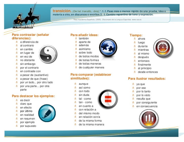 Brochure español palabras de transición