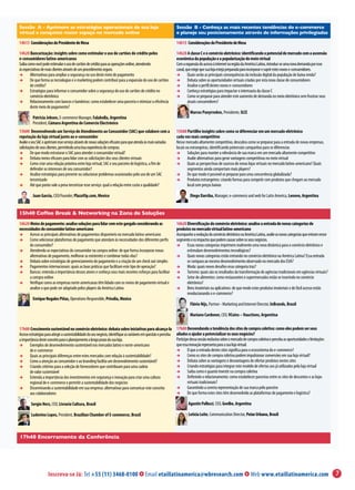 Sessão A - Aprimore as estratégias operacionais de sua loja                                                        Sessão B - Conheça as mais recentes tendências do e-commerce
virtual e conquiste maior espaço no mercado online                                                                 e planeje seu posicionamento através de informações privilegiadas

14h15 Considerações do Presidente de Mesa                                                                          14h15 Considerações do Presidente de Mesa

14h20 Bancarização: insights sobre como estimular o uso de cartões de crédito pelos                                14h20 A classe C e o comércio eletrônico: identificando o potencial de mercado com a ascensão
e-consumidores latino-americanos                                                                                   econômica da população e a popularização do meio virtual
Saiba como você pode estimular o uso de cartões de crédito para as operações online, atendendo                     Com a expansão do acesso à internet na região da América Latina, introduz-se uma nova demanda por esse
às expectativas de mais clientes através de um procedimento seguro.                                                canal, que exige que sua loja esteja preparada para incorporar e suprir estes novos e-consumidores.
èè      Alternativas para ampliar a segurança no uso deste meio de pagamento                                       èè      Quais serão as principais consequências da inclusão digital da população de baixa renda?
èè      De que forma as tecnologias e o marketing podem contribuir para a expansão do uso de cartões               èè      Debata sobre as oportunidades virtuais criadas por esta nova classe de consumidores
        de crédito?                                                                                                èè      Analise o perfil destes novos e-consumidores
èè      Estratégias para informar o consumidor sobre a segurança do uso de cartões de crédito no                   èè      Conheça estratégias para impactar o internauta da classe C
        comércio eletrônico                                                                                        èè      Como se preparar para atender este aumento de demanda no meio eletrônico sem frustrar seus
èè      Relacionamento com bancos e bandeiras: como estabelecer uma parceria e otimizar a eficiência                       atuais consumidores?
        deste meio de pagamento?
                                                                                                                            Marcos Pueyrredon, Presidente, ILCE
         Patricia Jebsen, E-commerce Manager, Falabella, Argentina
         President, Cámara Argentina de Comercio Electrónico
15h00 Desenvolvendo um Serviço de Atendimento ao Consumidor (SAC) que colabore com a                               15h00 Partilhe insights sobre como se diferenciar em um mercado eletrônico
reputação da loja virtual junto ao e-consumidor                                                                    cada vez mais competitivo
Avalie o seu SAC e aprimore esse serviço através de novas soluções eficazes para que atenda às mais variadas       Nesse mercado altamente competitivo, descubra como se preparar para a entrada de novas empresas,
solicitações de seus clientes, permitindo uma boa experiência de compras.                                          locais ou estrangeiras, identificando potenciais campanhas para se diferenciar.
èè       De que modo estruturar o SAC para atender o consumidor virtual?                                           èè      Soluções para manter a relevância de sua marca em um mercado altamente competitivo
èè       Debata meios eficazes para lidar com as solicitações dos seus clientes virtuais                           èè      Avalie alternativas para gerar vantagens competitivas no meio virtual
èè       Como criar uma relação próxima entre loja virtual, SAC e seu parceiro de logística, a fim de              èè      Quais as perspectivas de sucesso de novas lojas virtuais no mercado latino-americano? Quais
         defender os interesses de seu consumidor?                                                                         segmentos ainda comportam mais players?
èè       Analise estratégias para prevenir ou solucionar problemas ocasionados pelo uso de um SAC                  èè      De que modo é possível se preparar para uma concorrência globalizada?
         terceirizado                                                                                              èè      Produtos estrangeiros: criando formas para competir com produtos que chegam ao mercado
èè       Até que ponto vale a pena terceirizar esse serviço: qual a relação entre custo x qualidade?                       local com preços baixos

         Juan Garcia, CEO/Founder, PlazaVip.com, Mexico                                                                     Diego Darriba, Manager, e-commerce and web for Latin America, Lenovo, Argentina


15h40 Coffee Break & Networking na Zona de Soluções
16h20 Meios de pagamento: analise soluções para lidar com este gargalo considerando as                             16h20 Diversificação do comércio eletrônico: analise a entrada de novas categorias de
necessidades do consumidor latino-americano                                                                        produtos no mercado virtual latino-americano
èè    Acesse as principais alternativas de pagamentos disponíveis no mercado latino-americano                      Acompanhe a evolução do comércio eletrônico na América Latina, avalie as novas categorias que entram nesse
èè    Como selecionar plataformas de pagamento que atendam às necessidades dos diferentes perfis                   segmento e os impactos que podem causar sobre os seus negócios.
      do consumidor?                                                                                               èè    Essas novas categorias imprimem realmente uma nova dinâmica para o comércio eletrônico e
èè    Atendendo as expectativas do consumidor na compra online: de que forma incorporar novas                            estimulam desenvolvimentos tecnológicos?
      alternativas de pagamento, melhorar as existentes e combinar todas elas?                                     èè    Quais novas categorias estão entrando no comércio eletrônico na América Latina? Essa entrada
èè    Debata sobre estratégias de gerenciamento do pagamento e a criação de um check out simples                         se compara ao mesmo desenvolvimento observado no mercado dos EUA?
èè    Pagamentos internacionais: quais as boas práticas que facilitam este tipo de operação?                       èè    Moda: quais novos desafios essa categoria traz?
èè    Bancos: entenda a importância desses atores e conheça seus mais recentes esforços para facilitar             èè    Turismo: quais são os resultados da transformação de agências tradicionais em agências virtuais?
      a compra online                                                                                              èè    Setor de alimentos: como restaurantes e supermercados estão se inserindo no comércio
èè    Verifique como as empresas norte-americanas têm lidado com os meios de pagamento virtual e                         eletrônico?
      analise o que pode ser adaptado pelos players da América Latina                                              èè    Bens imateriais ou aplicativos: de que modo estes produtos imateriais e de fácil acesso estão
                                                                                                                         revolucionando o e-commerce?
         Enrique Nogales Piñas, Operations Responsible, Privalia, Mexico
                                                                                                                            Flávio Nijs, Partner - Marketing and Internet Director, InBrands, Brasil

                                                                                                                            Mariano Cardoner, CEO, VCoins – Vauctions, Argentina

17h00 Crescimento sustentável no comércio eletrônico: debata sobre iniciativas para alcança-la                     17h00 Desvendando a tendência dos sites de compra coletiva: como eles podem ser seus
Acesse estratégias para atingir a sustentabilidade do seu negócio, identifique as variáveis em questão e perceba   aliados e ajudar a potencializar os seus negócios?
a importância deste conceito para o planejamento a longo prazo da sua loja.                                        Participe dessa sessão exclusiva sobre o mercado de compra coletiva e perceba as oportunidades e limitações
èè      Exemplos de desenvolvimento sustentável nos mercados latino e norte-americano                              que essa inovação representa para a sua loja virtual.
        de e-commerce                                                                                              èè      O que a entrada destes sites significa para o ecossistema do e-commerce?
èè      Quais as principais diferenças entre estes mercados com relação à sustentabilidade?                        èè      Como os sites de compra coletiva podem impulsionar conversões em sua loja virtual?
èè      Como a atenção ao consumidor e ao branding facilita um desenvolvimento sustentável?                        èè      Debata sobre as vantagens e desvantagens de ofertar produtos nestes sites
èè      Criando critérios para a seleção de fornecedores que contribuam para uma cadeia                            èè      Criando estratégias para integrar este modelo de ofertas aos já utilizados pela loja virtual
        de valor sustentável                                                                                       èè      Saiba como e quanto investir na compra coletiva
èè      Entenda a importância dos investimentos em segurança e inovação para criar uma cultura                     èè      Definindo o relacionamento: como estabelecer parcerias entre os sites de descontos e as lojas
        regional de e-commerce e permitir a sustentabilidade dos negócios                                                  virtuais tradicionais?
èè      Disseminando a sustentabilidade em sua empresa: alternativas para comunicar este conceito                  èè      Garantindo a correta representação de sua marca pelo parceiro
        aos colaboradores                                                                                          èè      De que forma estes sites têm desenvolvido as plataformas de pagamento e logística?

        Sergio Herz, CEO, Livraria Cultura, Brasil                                                                         Agustín Pallocci, CEO, Geelbe, Argentina

        Ludovino Lopes, President, Brazilian Chamber of E-commerce, Brasil                                                 Leticia Leite, Communication Director, Peixe Urbano, Brasil



17h40 Encerramento da Conferência




                     Inscreva-se Já: Tel +55 (11) 3468-0100                                 Email etaillatinamerica@wbresearch.com                                      Web www.etaillatinamerica.com                            7
 