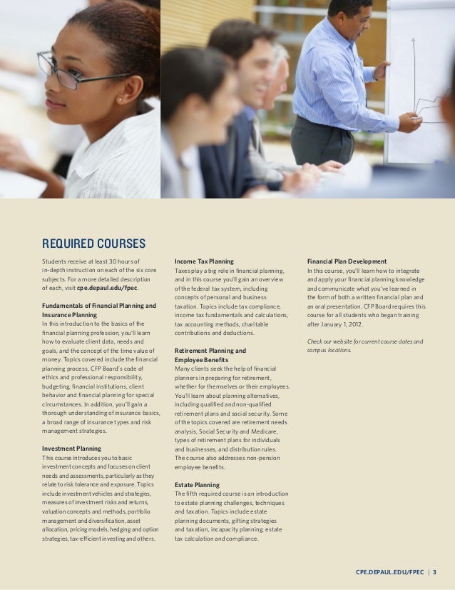 Financial Planning Education Center Program and Course Guide 20132014