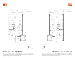 03                                                                                                                                                                                                                                                                                                                                                                                                                                                                                                                                                      04
re s i denc e                                                                                                                                                                                                                                                                                                                                                                                                                                                                                                                                            re sid e n ce




                                                                                                                                                                                                        terraces                                                                                                                                                                                                                                                                                                          terraces
                                                                                                                                                                                                        dotted lines - floors 8th thru 12th, 19th thru 23rd                                                                                                                                                                                                                                                               dotted lines - floors 8th thru 12th, 19th thru 23rd
                                                                                                                                                                                                                       29th thru 33rd and 39th thru 43rd                                                                                                                                                                                                                                                                                 29th thru 33rd and 39th thru 43rd

                                                                                                                                                                                                        solid lines - floors 3rd thru 7th, 14th thru 18th                                                                                                                                                                                                                                                                 solid lines - floors 3rd thru 7th, 14th thru 18th
                                                                                                                                                                                                                      24th thru 28th and 34th thru 38th                                                                                                                                                                                                                                                                                 24th thru 28th and 34th thru 38th




                                                                                                                                                                                                                                                 B I S C AY N E B AY                                                    B I S C AY N E B AY




                                                                                                                                                                                                                            01     02       03      04      05      06       07      08            01     02       03      04      05       06      07       08




2 Bedrooms + Den / 2 Bathrooms                                                                                                                                                                                                                                                                                                                                                                      2 Bedrooms + Den / 2 Bathrooms
AC: 1,173 Sq.. Ft.  108.9 Sq.. Mt.  //   Terrace: 161.3 Sq.. Ft.  15 Sq.. Mt.   //   Total Sq.. Ft.: 1,335   //   Total Sq.. Mt.: 124                                                                                                                                                              AC: 1,173 Sq.. Ft.  108.9 Sq.. Mt.  //   Terrace: 161.3 Sq.. Ft.  15 Sq.. Mt.   //   Total Sq.. Ft.: 1,335   //   Total Sq.. Mt.: 124
Stated dimensions are measured to the exterior boundaries of the exterior walls and the centerline of interior demising walls and in fact vary from the dimensions that would be determined by using the description and definition of the “Unit” set forth in the Declaration (which            Stated dimensions are measured to the exterior boundaries of the exterior walls and the centerline of interior demising walls and in fact vary from the dimensions that would be determined by using the description and definition of the “Unit” set forth in the Declaration (which
generally only includes the interior airspace between the perimeter walls and excludes interior structural components).  For your reference, the area of the Unit, determined in accordance with those defined unit boundaries, is + or - 1,107 sq. ft. for units 03  Note that measurements     generally only includes the interior airspace between the perimeter walls and excludes interior structural components).  For your reference, the area of the Unit, determined in accordance with those defined unit boundaries, is + or - 1,104 sq. ft. for units 04.  Note that measurements
of rooms set forth on this floor plan are generally taken at the greatest points of each given room (as if the room were a perfect rectangle), without regard for any cutouts. Accordingly, the area of the actual room will typically be smaller than the product obtained by multiplying the   of rooms set forth on this floor plan are generally taken at the greatest points of each given room (as if the room were a perfect rectangle), without regard for any cutouts. Accordingly, the area of the actual room will typically be smaller than the product obtained by multiplying the
stated length times width. All dimensions are approximate and may vary with actual construction, and all floor plans and development plans are subject to change.                                                                                                                                stated length times width. All dimensions are approximate and may vary with actual construction, and all floor plans and development plans are subject to change.
 