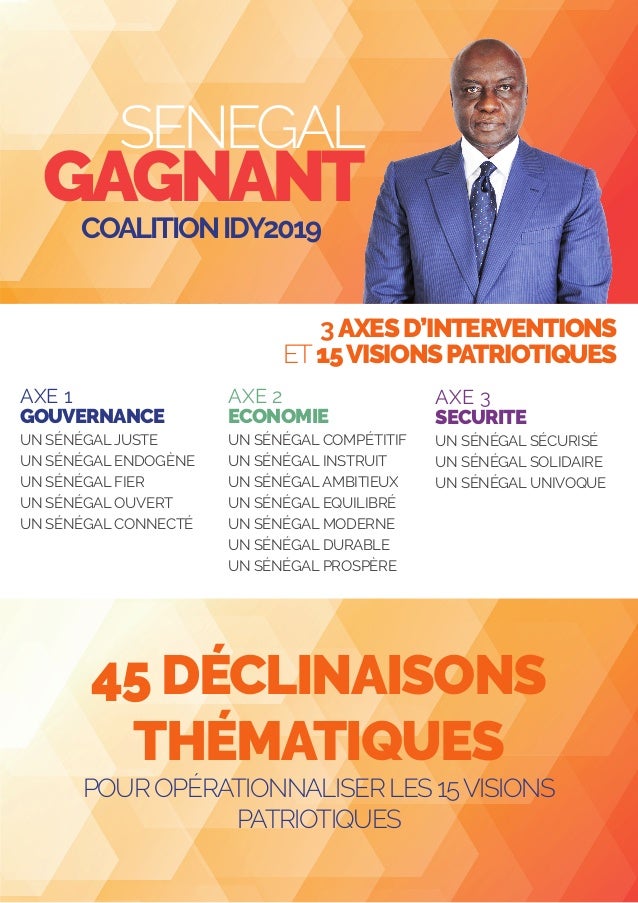 Brochure PROGRAMME SENEGAL GAGNANT VISION 1 3 15 45 COALITION IDY2019