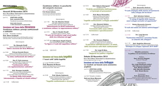 Venerdi 28 Novembre 2014 
Università degli Studi di Bari A. Moro 
Saluti delle Autorità 
e delle Associazioni in partnership 
Condizione militare: principi costituzionali 
e codicistici 
ore 10.00 
Dott. Ettore Cardinali, 
Sostituto Procuratore della Procura della Repubblica presso il 
Tribunale di Bari, componente della giunta distrettuale ANM 
On. Edmondo Cirielli 
Segretario Presidenza della Camera dei Deputati 
ore 10.10 
“Stato e sicurezza del Terzo Millennio” 
Prof.ssa Carmela Decaro 
Ordinaria di Diritto Pubblico Comparato presso il 
ore 10.30 
Dipartimento di Scienze Politiche dell'Università Luiss “Guido Carli” 
“Lo status costituzionale del militare” 
Gen. B. Carlo Lamanna 
Vice Capo I Reparto Affari Giuridici ed Economici 
dello Stato Maggiore dell'Esercito 
“L'ordinamento militare 
ore 10.50 
e la regolamentazione codicistica“ 
Dott. Giuseppe Iacobellis 
Sostituto Procuratore Generale della Repubblica 
presso la Corte d'appello di Bari, 
ore 11.10 
già Procuratore militare presso il Tribunale militare di Bari 
“Lo Statuto della Corte penale 
internazionale e l'impatto sul mondo militare” 
Condizione militare: le peculiarità 
del comparto sicurezza 
ore 11.45 
Ten. Col. Massimo Ciampi 
Capo Ufcio Trattamento Economico e 
ore 11.50 
Condizione Militare dello Stato Maggiore dell'Esercito 
“Bilanciamento tra Diritti costituzionali 
e condizione militare: la rappresentanza militare” 
Gen. B. Claudio Vincelli 
Comandante Legione Carabinieri “Puglia” 
ore 12.10 
“Il ruolo dei Carabinieri negli eventi bellici 
dalla loro istituzione ad oggi” 
S. E. Monsignor Angelo Frigerio 
Vicario Generale dell'Ordinariato militare d'Italia 
ore 12.20 
“La gura e il ruolo del cappellano militare” 
ore 9.15 
I nuovi volti della legalità 
ore 15.30 
Prof. Massimo Di Rienzo 
Direttore del Dipartimento di Giurisprudenza 
dell'Università di Bari Aldo Moro 
Prof. Nicola Colaianni, 
Ordinario di Diritto ecclesiastico e comparato 
presso il Dipartimento di Giurisprudenza 
dell'Università di Bari “Aldo Moro” 
ore 15.50 
“Legalità costituzionale e sicurezza” 
Dott. Roberto Giovagnoli 
Consigliere di Stato 
“Il diritto amministrativo dell'insicurezza 
e il principio di precauzione” 
Prof. Mauro Pennasilico 
Ordinario di diritto privato presso il 
Dipartimento di Scienze politiche 
dell'Università di Bari “Aldo Moro” 
Legalità costituzionale e sviluppo sostenibile” 
Avv. Giovanni Stefanì, 
Consigliere dell'Ordine degli Avvocati di Bari, 
Responsabile della Formazione 
“L'avvocato delle cause militari: 
formazione e specializzazione” 
ore 17.10 Coffee break 
On. Gennaro Migliore 
Componente parlamentare per l'indirizzo 
generale e la vigilanza dei servizi radiotelevisivi 
“Il pluralismo dell'informazione e la tutela 
della riservatezza nello Stato costituzionale” 
On. Luigi Di Maio, 
Vice Presidente della Camera dei Deputati 
“Rapporto tra politica e legalità” 
Sabato 29 Novembre 2014 
Università degli Studi di Bari A. Moro 
Le ricadute sul tessuto socio economico 
pugliese 
ore 9.15 
ore 9.20 
Dott.ssa Anna Mazzone 
Giornalista frelance Raiuno, 
Panorama, Radiotre 
Dott. Alessandro Ambrosi 
Presidente della Camera di Commercio di Bari 
“Il ruolo strategico delle Camere di Commercio 
nello sviluppo del territorio” 
Dott. Salvatore Sodano 
Ordine dei Dottori Commercialisti e revisori contabili di Bari 
“Il rating di legalità delle imprese: 
nuovi sviluppi normativi ed opportunità” 
Notaio Alessandro Armenio 
Consiglio notarile di Bari 
“Il ruolo del notaio nel sistema antiriciclaggio” 
Avv. Luigi Quercia 
Foro di Bari 
“Contenzioso tributario e pressione scale: 
un ostacolo allo sviluppo?” 
Dott. Guglielmo Minervini 
Assessore alle Politiche giovanili, trasparenza e legalità Regione Puglia 
“Strategia di sviluppo regionale 2014-2020” 
Dibattito conclusivo: 
la politica e la sua funzione di indirizzo 
Modera: 
Dott. Vincenzo Magistà 
Direttore di “Telenorba” 
Intervengono: 
Sen. Luigi D'Ambrosio Lettieri 
Dott. Domenico Damascelli 
Dott. Michele Emiliano 
Dott. Marcello Gemmato 
Dott. Nicola Marmo 
Conclusioni: 
Prof. Alessandro Torre 
Ordinario di Diritto costituzionale presso il 
Dipartimento di Giurisprudenza dell'Università di Bari “Aldo Moro” 
Presidente Devolution Club 
ore 11.30 Coffee break 
ore 16.10 
ore 16.30 
ore 16.50 
ore 17.30 
ore 17.50 
ore 9.30 
ore 9.50 
ore 10.10 
ore 10.50 
ore 11.10 
ore 13.00 
ore 10.30 Coffee break 
ore 11.30 
