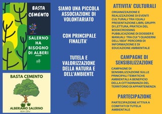 SIAMO UNA PICCOLA
ASSOCIAZIONE DI
VOLONTARIATO
CON PRINCIPALE
FINALITA'
TUTELA E
VALORIZZAZIONE
DELLA NATURA E
DELL'AMBIENTE
ORGANIZZAZIONE E
REALIZZAZIONE DI EVENTI
CULTURALI TRA I QUALI
PRESENTAZIONE LIBRI, GRUPPI
DI LETTURA, PRATICA DEL
BOOKCROSSING
PUBBLICAZIONE DI DOSSIER E
MANUALI TRA CUI "I QUADERNI
DELL'ISEA" PERCORSI DI
INFORMAZIONE E DI
EDUCAZIONE AMBIENTALE
ATTIVITA' CULTURALI
CAMPAGNE DI
SENSIBILIZZAZIONE SULLE
PRINCIPALI TEMATICHE
AMBIENTALI A BENEFICIO
DELLA CITTADINANZA DEL
TERRITORIO DI APPARTENENZA
CAMPAGNE DI
SENSIBILIZZAZIONE
PARTECIPAZIONE ATTIVA A
COMITATI DI TUTELA
AMBIENTALE
PARTECIPAZIONE
 