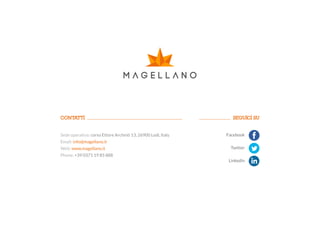 Facebook
Twitter
Linkedin
Sede operativa: corso Ettore Archinti 13, 26900 Lodi, Italy
Email: info@magellano.it
Web: www.magellano.it
Phone: +39 0371 19 85 888
SEGUICI SUCONTATTI
 