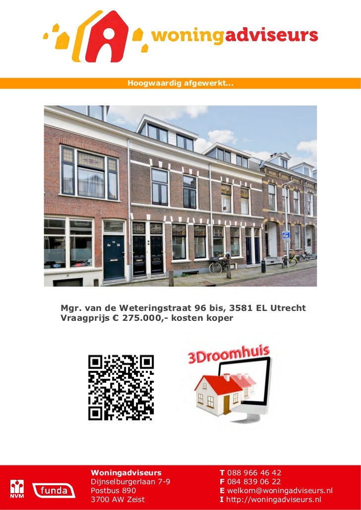 Brochure Mgr Van De Weteringstraat 96bis Te Utrecht