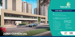 Gerencia,
Comercializa
y Construye:
ZONA COMERCIAL
¡Con todo para disfrutar!
Ubicado en Cra. 123 No. 13A-42 • Fontibón
Apartamentos en
áreas construidas aproximadas
desde: 42,09 m2 hasta 45,94 m2
Lobby
Salones Sociales
Gimnasio Dotado
Zona de Coworking
Cancha de Fútbol 5
Parque Infantil
con Triciclodromo
Zonas BBQ
Juegos Biosaludables
Transitables y
espacios para
esparcimiento
pasivo
Zonas de fogatas
y de grama sintética
Terrazas en todas
las torres con un
área de 2.600 m2
Con 6.400 m2
aproximados de zonas
comunes (entre libre y construido).
ElpreciodefinitivoseráelquedetermineelgobiernonacionalsobreelincrementodelSalarioMinimoTopeVISparaelañoenqueseotorguelaescriturapublicadecompraventa.Preciosujetoavariacionessinprevioavisoporcondicionesdelmercado.Elprecionoincluyegastos
deescrituracion.TodaslasimagenesperspectivasyplanosdeestefolletosonilustrativoseincluyenelementosyamoblamientosdecorativosqueNOestanincluidosenlaventa,puedenpresentarsevariacioneseneldiseñoyacabados.dichasareasofertadaspodransermodificadas
por eventos de fuerza mayor, ajustes por cordianacion tecnica o como consecuencia de modificacion de licencia o en general, cualquier variable del proyecto. Las áreas privadas corresponden al área construida, sin incluir áreas de ductos o muros. Se entrega en obra gris.
 