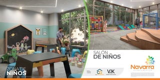 Gerencia,
Comercializa
y Construye:
ElpreciodefinitivoseráelquedetermineelgobiernonacionalsobreelincrementodelSalarioMinimoTopeVISparaelañoenqueseotorguelaescriturapublicadecompraventa.Preciosujetoavariacionessinprevioavisoporcondicionesdelmercado.Elprecionoincluyegastos
deescrituracion.TodaslasimagenesperspectivasyplanosdeestefolletosonilustrativoseincluyenelementosyamoblamientosdecorativosqueNOestanincluidosenlaventa,puedenpresentarsevariacioneseneldiseñoyacabados.dichasareasofertadaspodransermodificadas
por eventos de fuerza mayor, ajustes por cordianacion tecnica o como consecuencia de modificacion de licencia o en general, cualquier variable del proyecto. Las áreas privadas corresponden al área construida, sin incluir áreas de ductos o muros. Se entrega en obra gris.
SALÓN
DE NIÑOS
ZONA DE
NIÑOS El precio definitivo será el que determine el gobierno nacional sobre el incremento del Salario MinimoTopeVIS para el año en que se
otorgue la escritura publica de compraventa. Precio sujeto a variaciones sin previo aviso por condiciones del mercado. El precio no
incluye gastos de escrituracion. Todas las imagenes perspectivas y planos de este folleto son ilustrativos e incluyen elementos y
amoblamientosdecorativosqueNOestanincluidosenlaventa,puedenpresentarsevariacioneseneldiseñoyacabados.dichasareas
ofertadaspodransermodificadasporeventosdefuerzamayor,ajustesporcordianaciontecnicaocomoconsecuenciademodificacion
delicenciaoengeneral,cualquiervariabledelproyecto.Lasáreasprivadascorrespondenaláreaconstruida,sinincluiráreasdeductos
omuros.Seentregaenobragris.
 