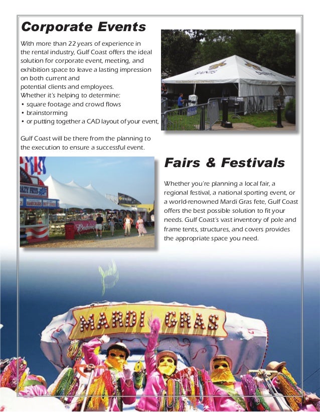 2014 New Orleans Tent & Event Rentals Brochure Gulf Coast Tent Rent…