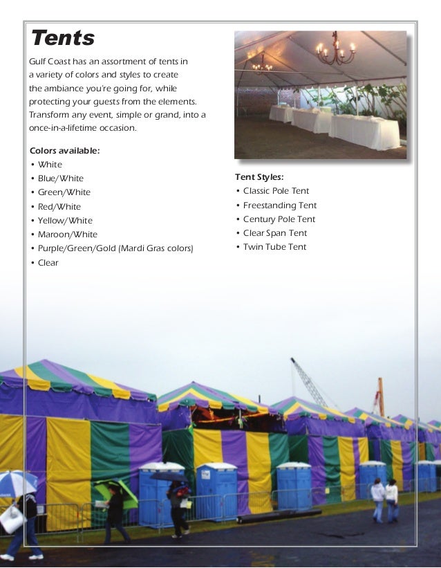 2014 New Orleans Tent & Event Rentals Brochure Gulf Coast Tent Rent…