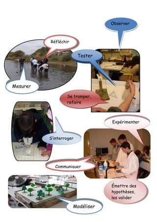 Observer



          Réfléchir


                         Tester




Mesurer

                  Se tromper,
                  refaire



                                  Expérimenter


          S’interroger




            Communiquer



                                  Émettre des
                                  hypothèses,
                                  les valider

                      Modéliser
                         11
 