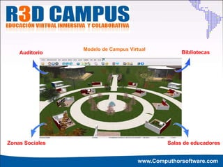 Modelo de Campus Virtual
    Auditorio                                       Bibliotecas




Zonas Sociales                                 Salas de educadores


                                      www.Computhorsoftware.com
 