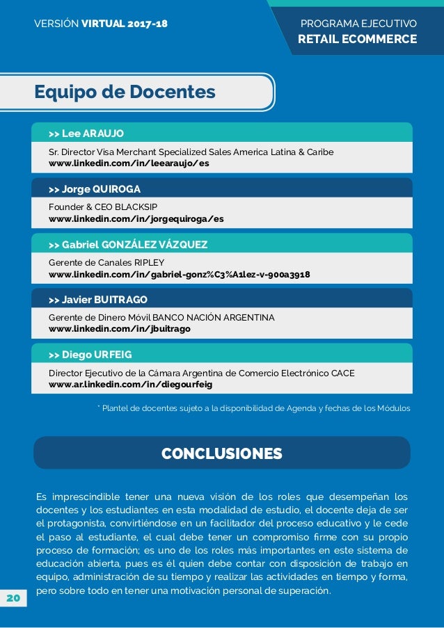 Programa Ejecutivo de Retail eCommerce :: Version 100% online Programa Ejecutivo de Retail eCommerce :: Version 100% online