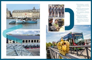 1 BatCub Bordeaux – La navette
fluviale de Bordeaux fait partie
intégrante du réseau multimodal
de la ville.
2 Keolis Dijon dispose de modules
photovoltaïques sur les toits du
centre de maintenance.
3 Keolis Hyderabad – Préparation
des opérations en toute sécurité
en Inde.
4 Point Information Médiation
Multiservices – Accueil
de personnes en situation
de fragilité au sein du PIMMS.
5 Keolis Sverige, – 100 % des bus
opérés par Keolis à Stockholm
roulent sans utiliser d’énergies
fossiles.
1
2
5
3
4
1514 AVANCER EN ACTEUR RESPONSABLE
 