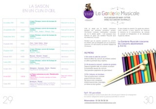 LA SAISON
EN UN CLIN D’ŒIL
16 octobre 2014 12h45
Croque-Musique, concert de musique de
chambre
Rossini
Mairie du IVe
arr. ...