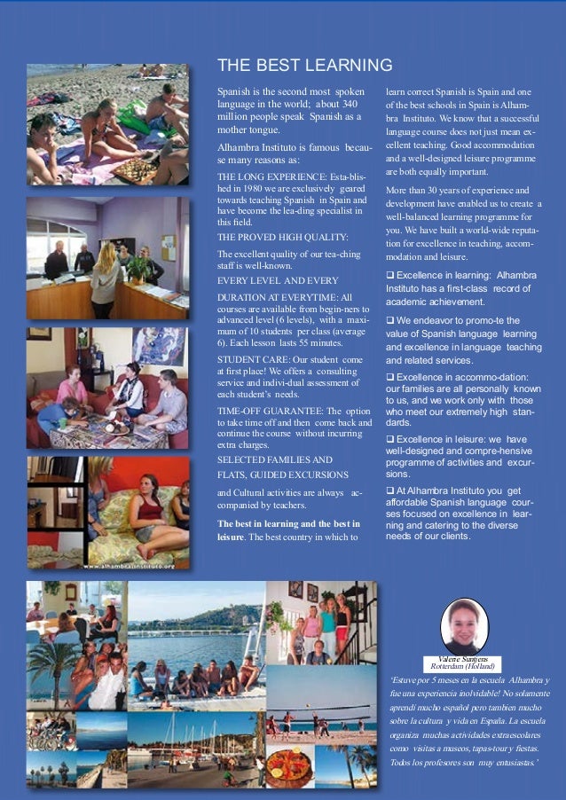 Brochure Spanish courses in Spain 2016
