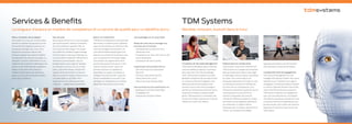 Présent dans le monde entier
TDM Systems unterstützt Unternehmen
TDM Systems accompagne les entreprises
dans le monde entier. Depuis notre siège
en Allemagne, ainsi que depuis notre filiale
aux États-Unis comme depuis nos
entreprises partenaires en Europe, en Asie,
en Amérique du Nord et en Amérique du
Sud, forts de nos connaissances, nous
intervenons directement auprès de vous en
vous proposant nos services et nos
solutions individuelles. Nous tenons
compte des différences propres à chaque
pays, telles que les exigences spécifiques
aux entreprises. Le logiciel TDM est
disponible dans 10 langues, notamment le
chinois. Les nouvelles technologies
Vos avantages en un coup d’œil
Baisse des coûts liés au stockage et au
processus de commande :
•	 Standardisation et réduction de la
	 variété des outils
•	 Transparence du stock d’en cours et des
	 stocks disponibles
•	 Suppression de stocks cachés
Augmentation de la productivité via :
•	 Gain de temps lors la préparation
	 des outils
•	 Diminution des arrêts machine
•	 Délais d’exécution courts
•	 Valeurs de coupe reproductibles
Gain de temps lors de la planification via :
•	 graphiques et données disponibles
	 compatibles CN
•	 Analyses de simulation fiables
logicielles permettent une mise en place
internationale au niveau de l’entreprise.
La pérennité comme engagement
Tool Lifecycle Management est une
stratégie informatique durable. Nos clients
attendent, pour l’utilisation d’un logiciel
stratégique, un partenaire fiable et flexible.
La solution logicielle doit être chevronnée
dans le domaine technique et pérenne.
TDM Systems répond à cet engagement
avec une neutralité résolue, une stabilité
d’entreprise, laquelle est assurée par notre
croissance continue et l’appartenance au
groupe Sandvik, sans oublier des solutions
logicielles innovantes et ayant le sens de
l’anticipation.
Return on Investment
TDM libère immédiatement des potentiels
d’économie. La réduction de la variété de
types d’outils entraîne une diminution des
coûts de stockage et d’acquisition. Les
coûts administratifs baissent grâce à la
réduction du nombre de fournisseurs ainsi
qu’à un système de commande intégré.
Cela entraîne une augmentation de la
productivité jusqu’à 20 % par an. A cela
s’ajoute le facteur temps : grâce aux
données d’outils et aux graphiques
disponibles sur support numérique, la
stratégie Tool Lifecycle offre un gain de
temps considérable en tout point. Cela
décharge vos collaborateurs et améliore
également votre propre votre activité.
L’inventeur de Tool Data Management
TDM Systems développe depuis 1988 des
solutions dédiées à la gestion numérique
des outils. Avec Tool Lifecycle Manage-
ment, TDM Systems prépare la nouvelle
génération de gestion des données d’outils.
Le concept comprend l’intégration com-
plète de toutes les informations et les
processus autour des outils d’usinage et
permet aux entreprises la transition vers la
production en réseau numérique intelli-
gente. TDM représente un ensemble varié
d’outils, de la fraise, la perceuse et l’outil de
rotation aux outils multi-talents.
Mieux conseiller, dès le départ
Nos experts sont issus du monde profes-
sionnel et maîtrisent les processus et les
environnements logiciels propres à une
entreprise d’usinage. Avec vous, notre
équipe de consultants exécute des
analyses, organise des ateliers et définit
les objectifs et les solutions possibles. La
réalisation survient conformément à vos
exigences par le biais de collaborateurs de
service et des chefs de projet qualifiés et
fiables. Notre savoir-faire unique en
matière d’optimisation des processus,
acquis au cours de nombreuses années,
saura vous convaincre.
Nos services
Notre équipe de service vous accompagne
pour toute question relative à l’utilisation
de votre installation logicielle TDM. Au
cours de la première étape, nous propo-
sons différents modèles d’apprentissage
et de formation (Learning & Training) qui
vous permettent d’aborder TDM de façon
standard ou personnalisée. Cela est
possible depuis notre siège de Tübingen,
sur site dans vos locaux ou via un webi-
naire. La deuxième étape comprend le
support direct des produits via Service-
Desk et la prise en charge à distance pour
une aide rapide au quotidien. Ainsi
quasiment tous les défis peuvent être
maîtrisés... ... rapidement et facilement.
Mondial, innovant, évolutif dans le futurLa longueur d’avance en matière de compétence et un service de qualité pour un bénéfice accru
TDM SystemsServices & Benefits
 