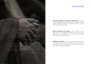 Partenaire conscient de vos enjeux professionnels, riche de 25
années d’expériences opérationnelles au sein d’entreprises évoluant
sur des marchés en mutation. Entrepreneur attentif aux défis
présents et futurs des entreprises.
Facilitateur Humaniste Fort d’un cheminement personnel, lui
permettant de vous accueillir complètement avec neutralité et
bienveillance dans votre contexte de vie, votre réalité, donnant la
priorité à l’être humain que vous êtes.
Expert du processus de coaching, veillant à établir un cadre
d’alliance sûr et transformant, facilitant votre autonomie, le
déploiement de vos potentialités, la mise en place de vos stratégies
de changement et de transformation.
« Grace à sa capacité d’écoute bienveillante, son regard critique et sa
propre expérience de manager, l’accompagnement sur mesure de Patrice
m’a permis de structurer mon travail de réflexion sur moi-même, de faire
un bilan professionnel, d’envisager des pistes puis de concrétiser les
nouvelles étapes de ma carrière. Je recommande Patrice pour booster
votre carrière ! »
Cadre dirigeant CAC 40
« Comment fédérer les membres d'une équipe autour des tâches
quotidiennes aussi bien que les projets futurs? Comment se faire
entendre et comprendre par l'administration et les autorités de tutelle ?
Comment aborder un entretien individuel ou une réunion de groupe afin
de faire valoir l'essentiel et ses objectifs? ... Et bien d'autres soucis...Le
Coaching par Mr Rouzaire, m'a aidé , de manière incontestable à mieux
gérer et maitriser ces problèmes »
Chirurgien chef de service - Centre hospitalier
« Patrice Rouzaire a su par sa grande capacité d'écoute, sa bienveillance,
et son expérience, me permettre de dépasser mes craintes vis à vis du
coaching, et m'aider à mieux cerner mes points forts et mes besoins pour
avancer dans ma carrière. Son professionnalisme et sa finesse d'analyse
sont des atouts pour faire de cet accompagnement au développement
professionnel une réussite »
Cadre - Ministère
synthicia
Votre coach
 
